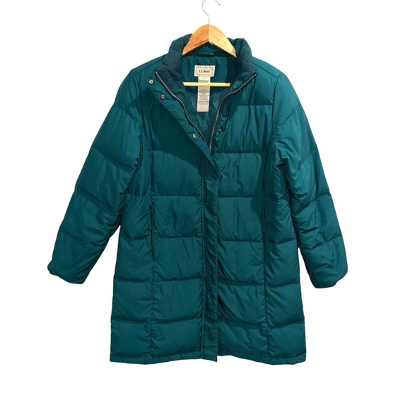 Vintage L.L. Bean RARE Down Duvet Long Forrest Teal Puffer Parka Jacket - Picture 4 of 7